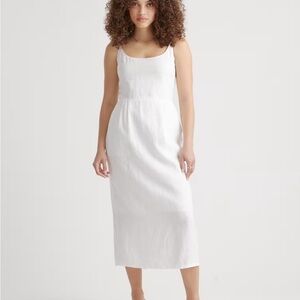 Quince White Sleeveless Midi Dress
